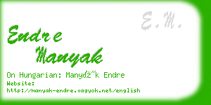 endre manyak business card